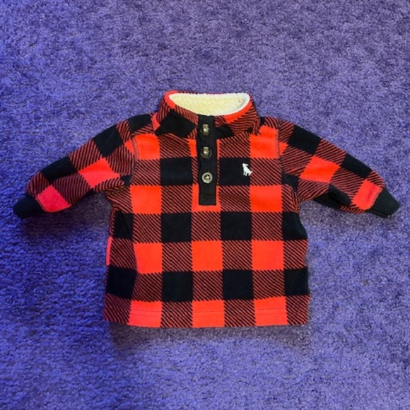 Carter's Buffalo Plaid footed onesie and jacket set -3 Months - Picture 3 of 5